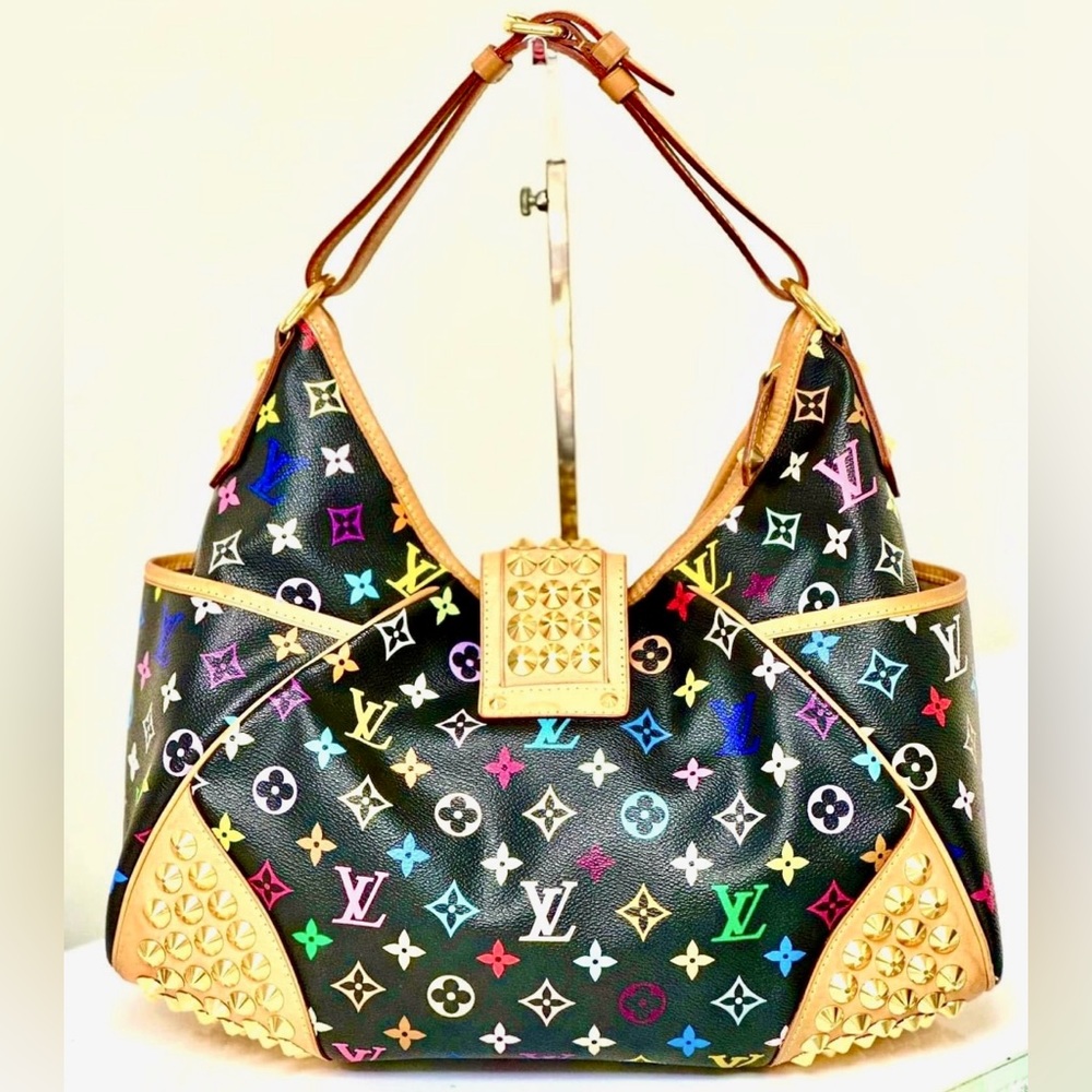 Louis Vuitton Chrissie MM Noir Black Multicolor Limited Edition Shoulder Bag